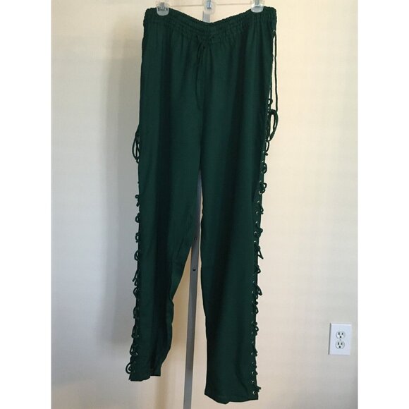 The Pirate Dressing Halloween Costume Pants Green Renaissance Festival Mens XL - Picture 6 of 14